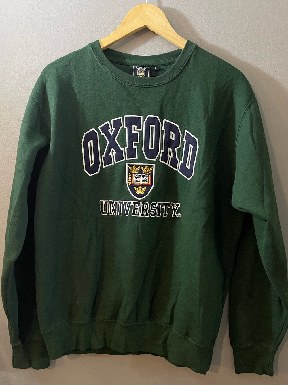 Oxford Dark Green Crewneck Sweatshirt with Crest
